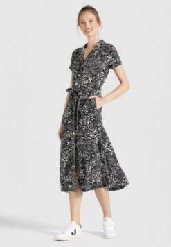 Khujo Goya - Blousejurk - Schwarz Weiß Gemustert -Khujo 0f1eb9a5eab94463a7ff047b75107d40