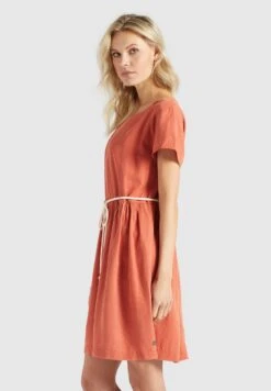 Khujo Asba - Jurk - Terrakotta -Khujo 47a7ecbb618b419380c166bfb3154aa6