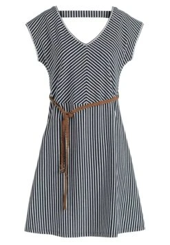 Khujo Leifa - Jurk - Dunkelblau-Weiß Gestreift -Khujo 9d068a2c6e13419593aa845c5c1b1c09