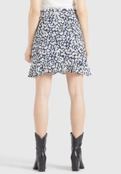 Khujo Undine - A-Lijn Rok - Dunkelblau-Weiß Geblümt -Khujo c6262db96da646c986e5b5f9f1515b7e