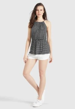 Khujo Valda - Top - Schwarz-Weiß Gestreift -Khujo d8cee92ed5bd4ad59b5e7a878a324b29