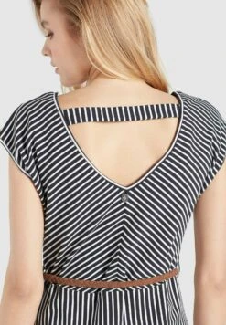 Khujo Leifa - Jurk - Dunkelblau-Weiß Gestreift -Khujo d9578bcc901d476fbd35311a786ffd2c