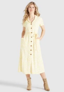 Khujo Goya - Blousejurk - Gelb-Weiß Geblümt -Khujo dcfbbc09db004c668b516b267ef66242