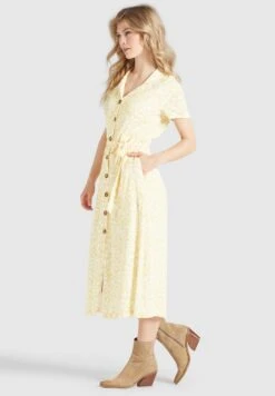 Khujo Goya - Blousejurk - Gelb-Weiß Geblümt -Khujo e6a635bac0f34c54a1e822463ed114d6